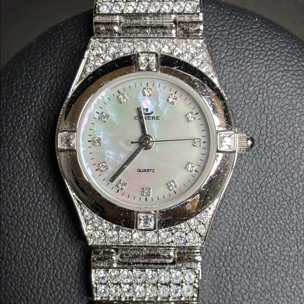 Cenere New York WORKING Watch Bling Rhinestone Stainless Steel